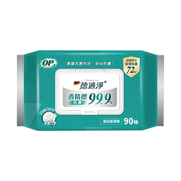 OP 德適淨+抗菌酒精擦 90抽